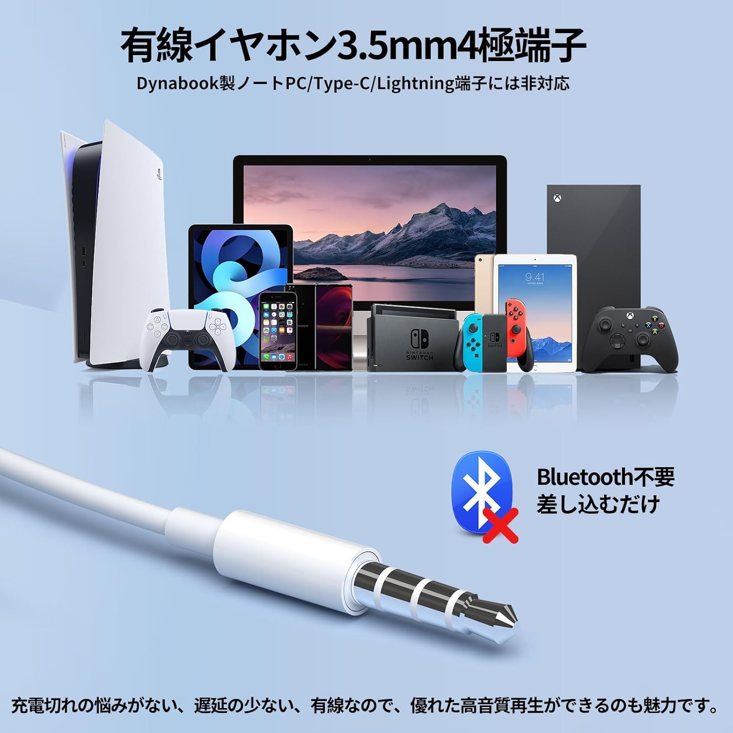 Antool 有線イヤホン マイク付き 3.5mm 4極 CTIA規格